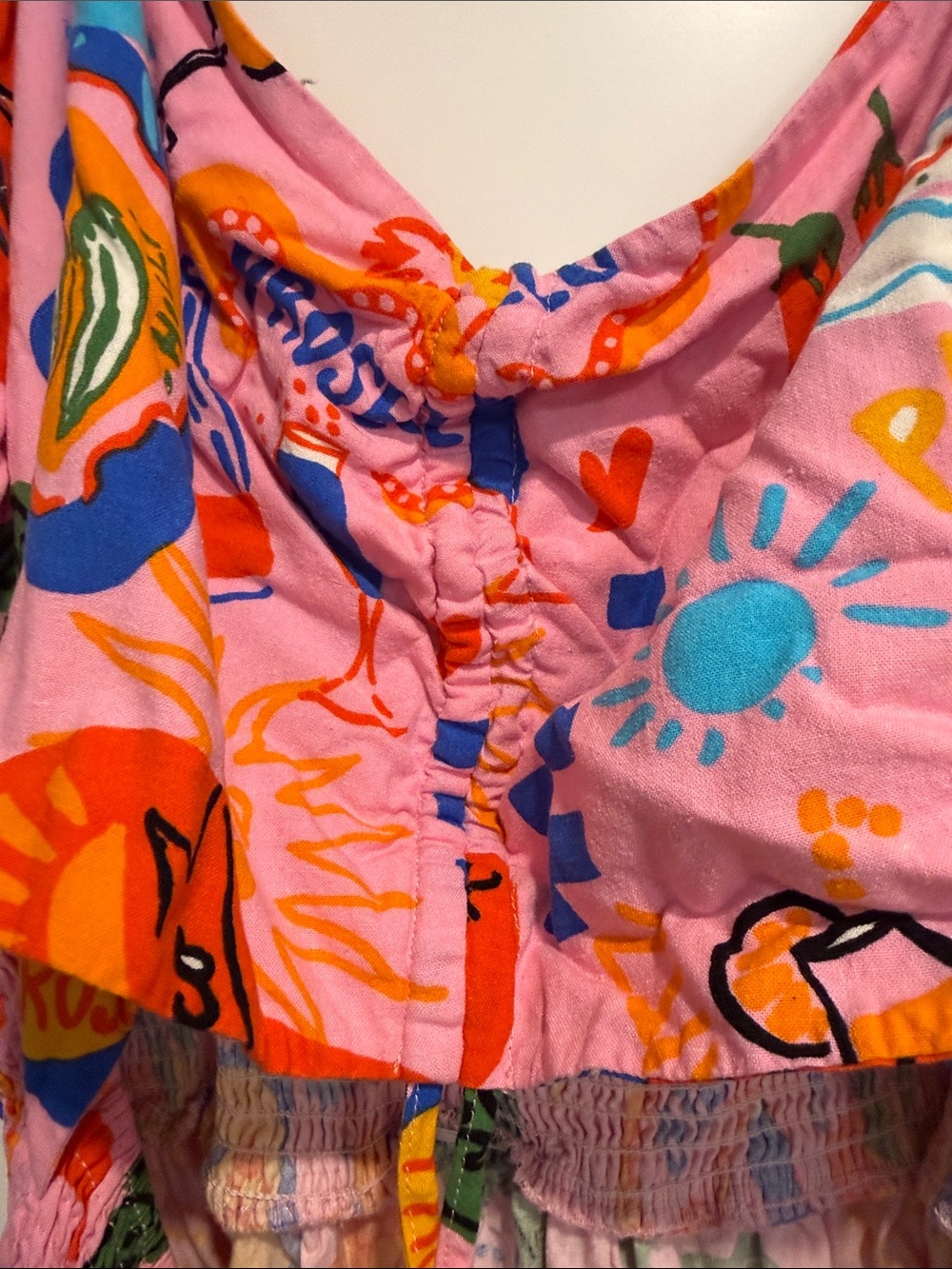 Women's Pink Printed Midi Dress - Floral & Tropical Print - Picture 4 of 5